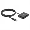 Manhattan USB-C kontaktkiipkaardilugeja microSD-pesaga, USB USB-C isane kontaktlugejaliidese ja microSDXC jaoks, toetab Windows, macOS ja Linux, loeb SIM-kaarte adapteriga, kaabel 1 m, must, kolmeaastane garantii