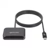 Manhattan USB-C kontaktkiipkaardilugeja microSD-pesaga, USB USB-C isane kontaktlugejaliidese ja microSDXC jaoks, toetab Windows, macOS ja Linux, loeb SIM-kaarte adapteriga, kaabel 1 m, must, kolmeaastane garantii