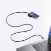 Manhattan USB-C kontaktkiipkaardilugeja microSD-pesaga, USB USB-C isane kontaktlugejaliidese ja microSDXC jaoks, toetab Windows, macOS ja Linux, loeb SIM-kaarte adapteriga, kaabel 1 m, must, kolmeaastane garantii