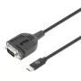 Manhattan USB-C - jadavärava muundurkaabel, 1 m, isane isasele, jada/RS232/COM/DB9, Prolific PL2303GT kiip, must kaabel, kolmeaastane garantii