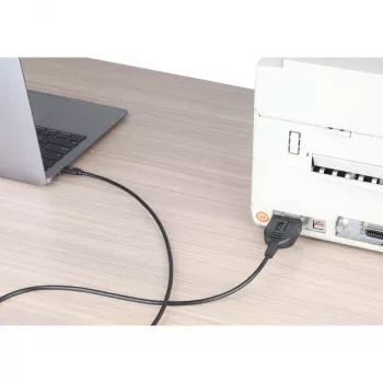 Manhattan USB-C - jadavärava muundurkaabel, 1 m, isane isasele, jada/RS232/COM/DB9, Prolific PL2303GT kiip, must kaabel, kolmeaastane garantii