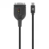 Manhattan USB-C - jadavärava muundurkaabel, 1 m, isane isasele, jada/RS232/COM/DB9, Prolific PL2303GT kiip, must kaabel, kolmeaastane garantii