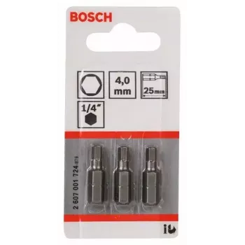 Kruvikeeraja otsak Bosch 2 607 001 724 4 mm Security hex 3 tk