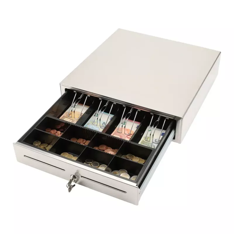 Manuaalne kassasahtel Olympia LD 410S, roostevabast terasest korpus, 415×410×104 mm, 6,5 kg