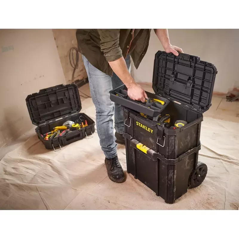 Kohvrikott Stanley STST83319-1 Plastist Must Kollane