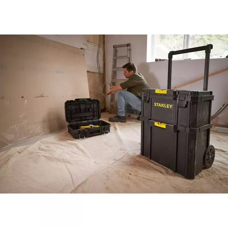Kohvrikott Stanley STST83319-1 Plastist Must Kollane