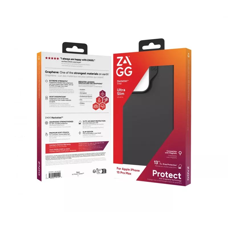 ZAGG Cases Manhattan Snap Apple iPhone 15 Pro Max must EN/FR
