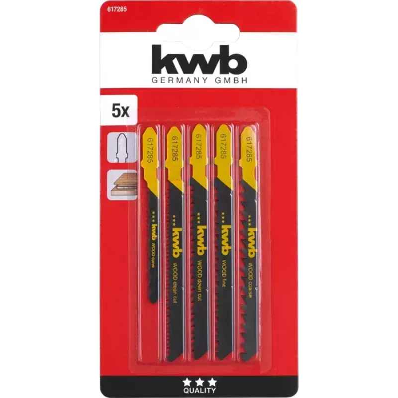 Pusleterade komplekt KWB 617285 Kõrgsüsinikteras 5 tk
