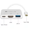 Techly IADAP USB31-HDMIPTY sülearvuti dokk/pordireplikaator Juhtmega USB 3.2 Gen 1 (3.1 Gen 1) USB-C Hõbedane