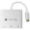 Techly IADAP USB31-HDMIPTY sülearvuti dokk/pordireplikaator Juhtmega USB 3.2 Gen 1 (3.1 Gen 1) USB-C Hõbedane