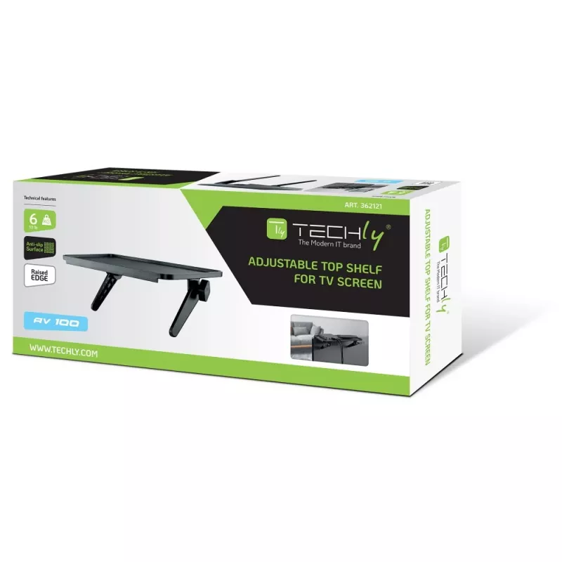 Techly ICA-DRS 902 AV-seadme riiul Must Plastik