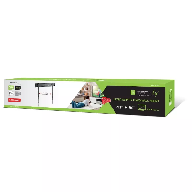 Techly ICA-PLB 736F TV-kinnitus/alus 2,03 m (80 tolli) Must