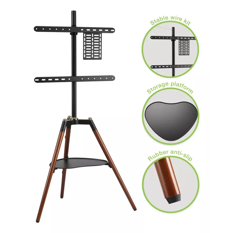 Techly ICA-TR58 telerikinnitus/statiiv 165,1 cm (65 tolli) must, puit