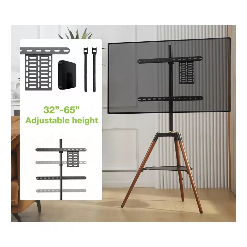 Techly ICA-TR58 telerikinnitus/statiiv 165,1 cm (65 tolli) must, puit