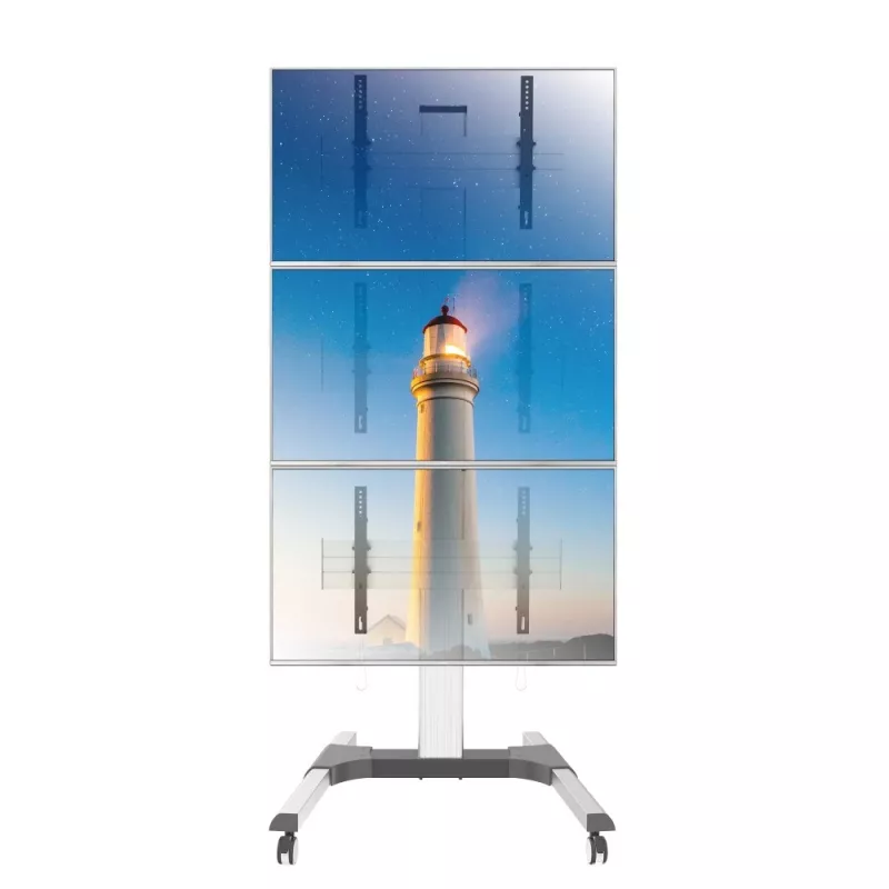 Techly põrandastatiiv 3-le LCD/LED-telerile 32–55 tolli videoseina jaoks