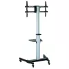 Techly põrandaalus riiuliga käru TV LCD/LED 37-86 tolli, 200 x 200 mm, 600 x 400 mm, -10 - 5°, 180°, alumiinium, plast, teras, must, hall