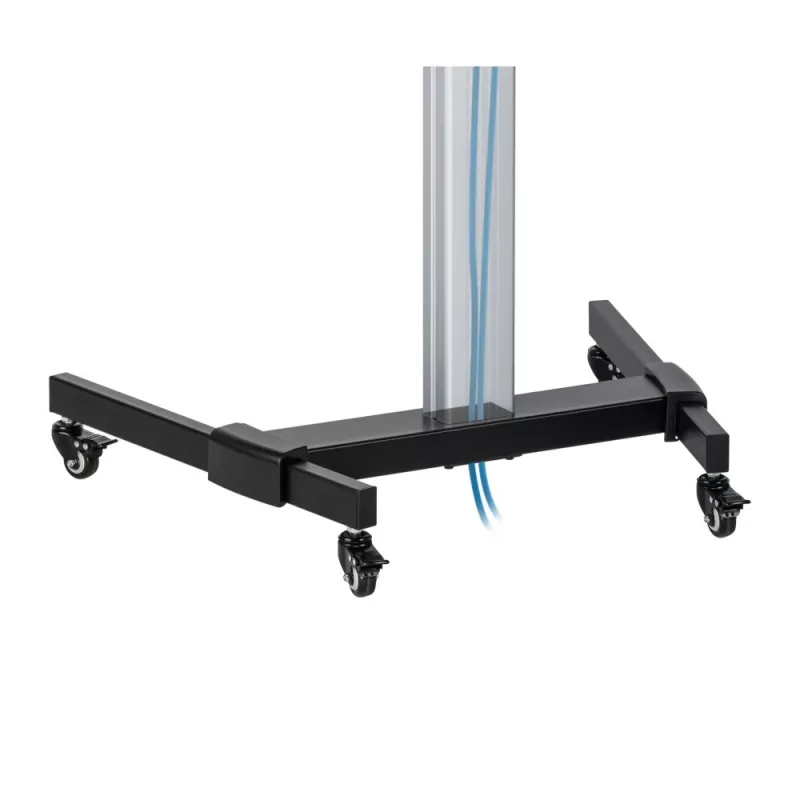Techly põrandaalus riiuliga käru TV LCD/LED 37-86 tolli, 200 x 200 mm, 600 x 400 mm, -10 - 5°, 180°, alumiinium, plast, teras, must, hall