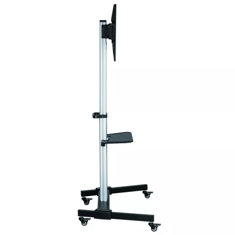 Techly põrandaalus riiuliga käru TV LCD/LED 37-86 tolli, 200 x 200 mm, 600 x 400 mm, -10 - 5°, 180°, alumiinium, plast, teras, must, hall