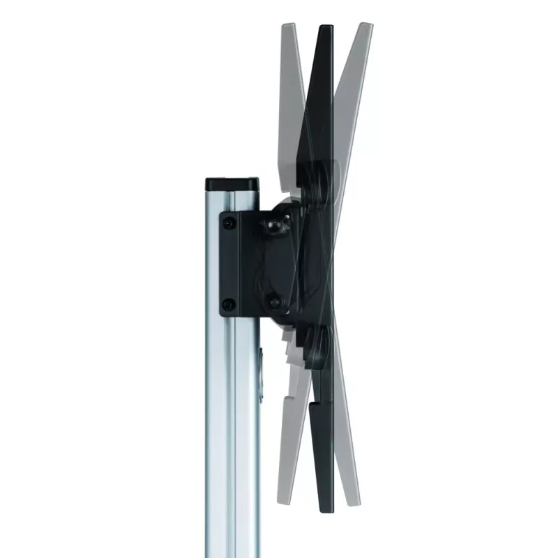 Techly põrandaalus riiuliga käru TV LCD/LED 37-86 tolli, 200 x 200 mm, 600 x 400 mm, -10 - 5°, 180°, alumiinium, plast, teras, must, hall