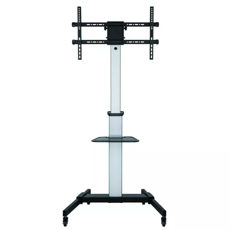 Techly põrandaalus riiuliga käru TV LCD/LED 37-86 tolli, 200 x 200 mm, 600 x 400 mm, -10 - 5°, 180°, alumiinium, plast, teras, must, hall