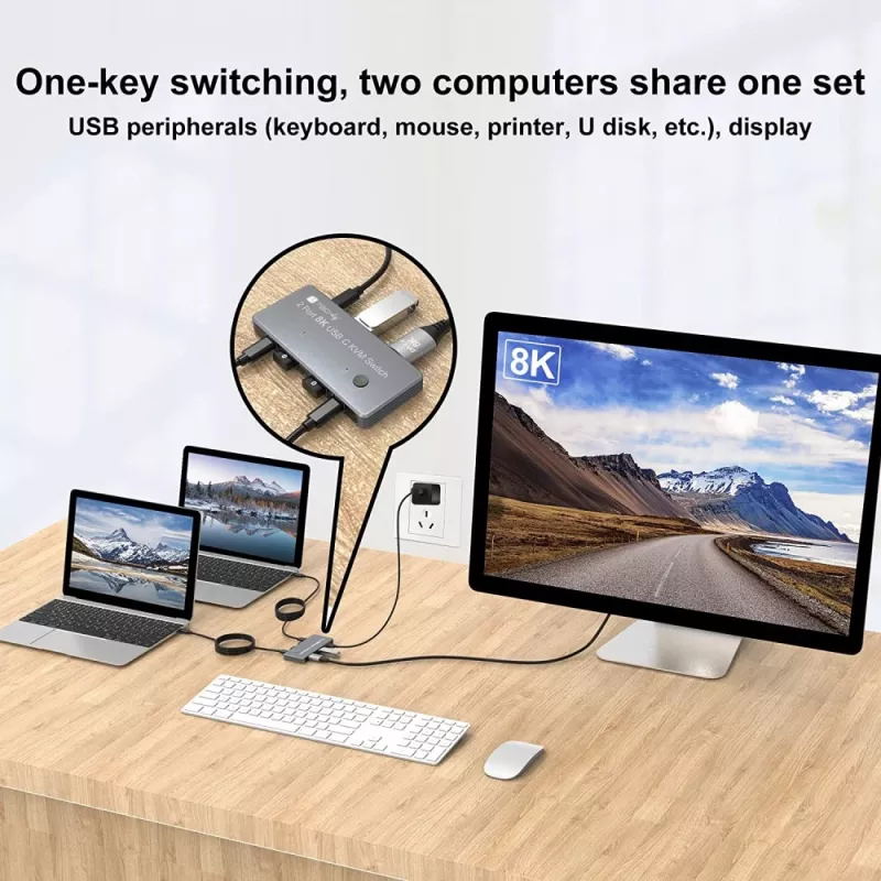 Techly IDATA KVM-DPC8K KVM-lüliti hall