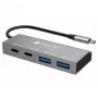 Techly IUSB32C-HUB4AC2 sülearvuti dokk/pordi kordisti Juhtmega USB 3.2 Gen 1 (3.1 Gen 1) USB-C Hõbedane
