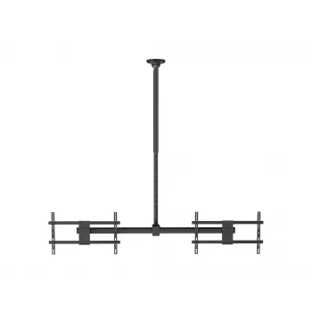 Kahe ekraani laekinnitus EQUIP 32–60 tolli (VESA 200x200–600x400, max 80 kg, pööratav ±180°), must
