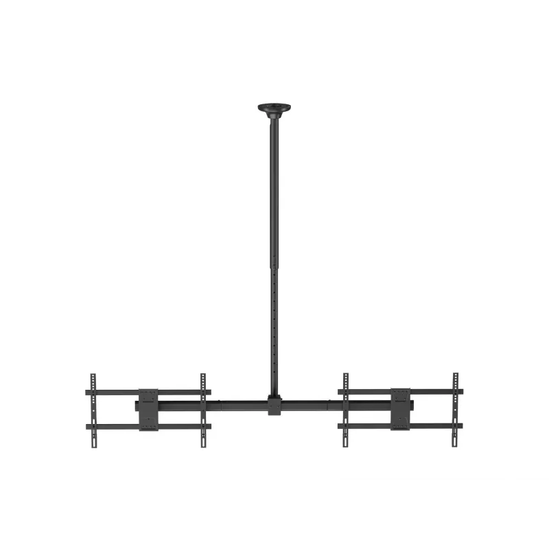 Kahe ekraani laekinnitus EQUIP 32–60 tolli (VESA 200x200–600x400, max 80 kg, pööratav ±180°), must