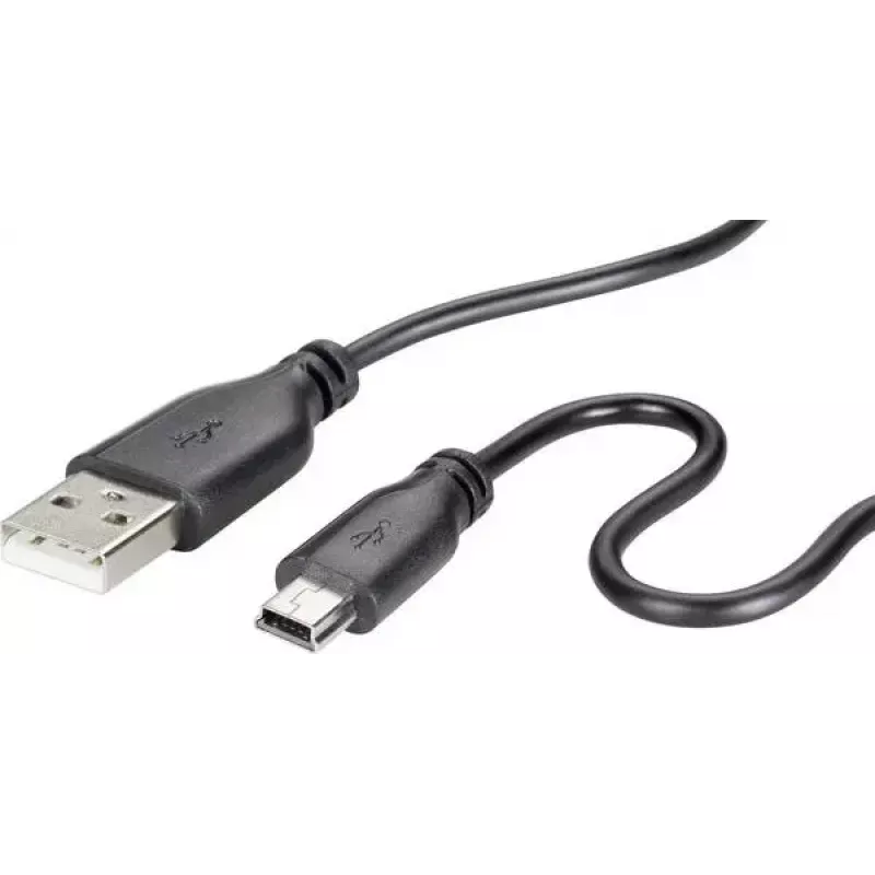 USB 2.0 andmekaabel Renkforce RF-4080792, USB A – Mini-USB B, 1 m, must