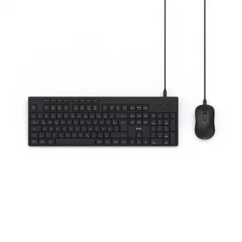 Hama CKM-200 klaviatuur Hiir kaasas Kodu/Kontor USB QWERTZ Saksa Must