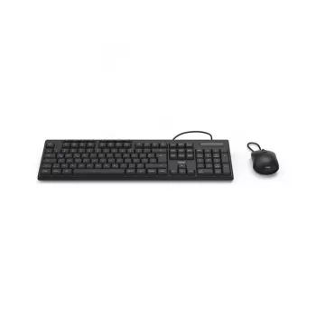 Hama CKM-200 klaviatuur Hiir kaasas Kodu/Kontor USB QWERTZ Saksa Must