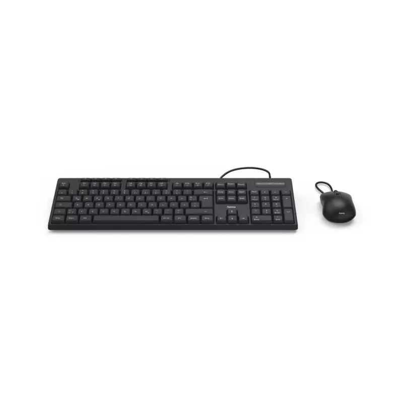 Hama CKM-200 klaviatuur Hiir kaasas Kodu/Kontor USB QWERTZ Saksa Must