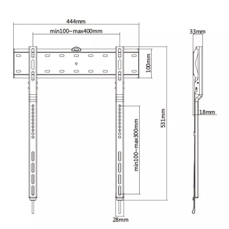 Techly ICA-PLB 734F TV-kinnitus/alus 165,1 cm (65 tolli) Must