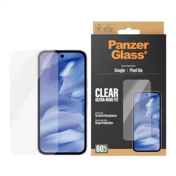 Ekraanikaitse PanzerGlass Google Pixel 10a 5G-le — Ultra-Wide Fit, PET, kriimustus- ja löögikindel, läbipaistev