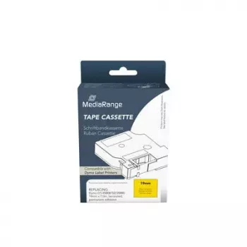 Sildilint MediaRange MRDY45808 Must kollasel D1 — 19 mm x 7 m, püsiv akrüülliim