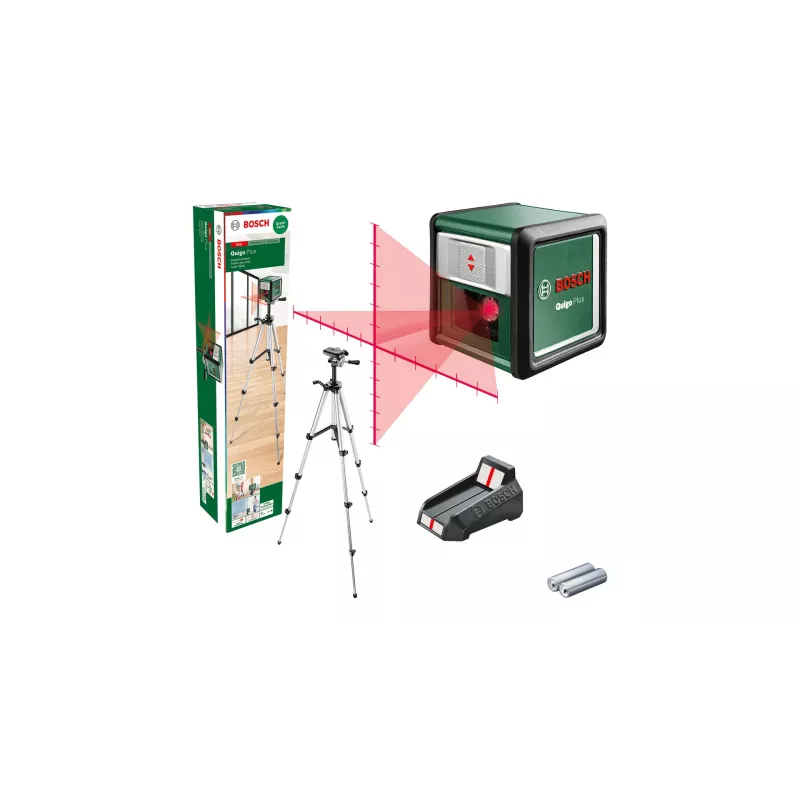 Lasernivelliir Bosch Quigo Plus Uni 0603663602 — kompaktne ristjoonteade koos statiiviga