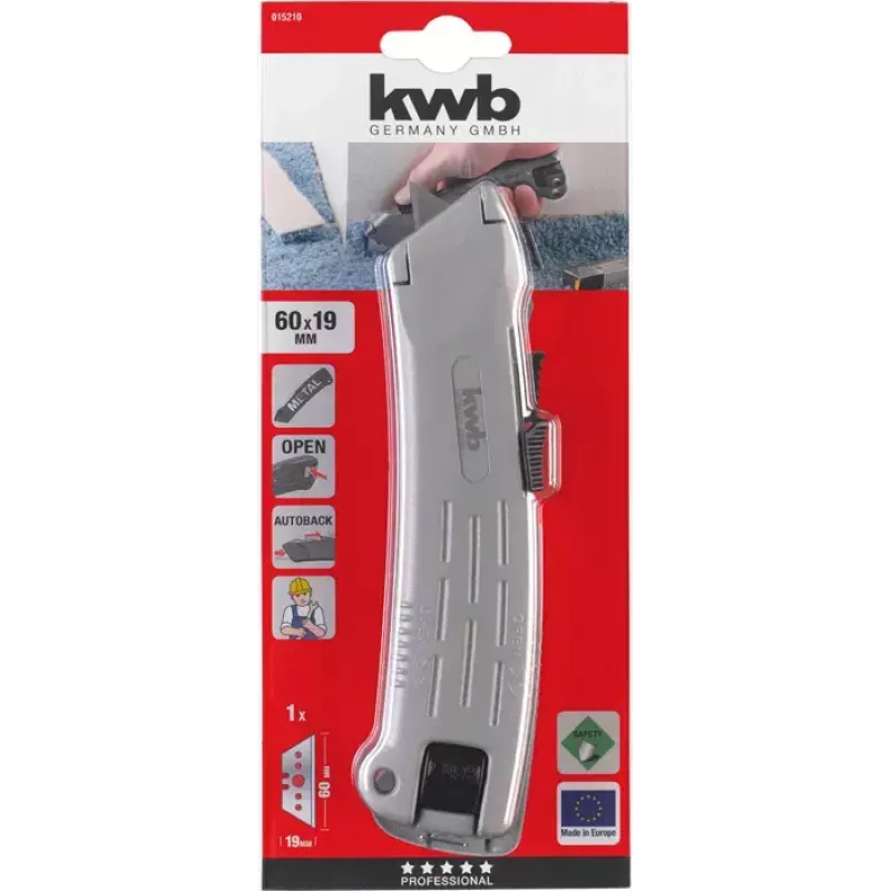 Utility-knife KWB 015210 pikkus 173 mm, tera 6 cm, laius 1,9 cm