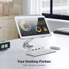 Techly 8-in-1 USB-C Hub Docking Station Tablet Stand, tahvelarvuti alus, hõbedane, alumiinium, 360°, USB 3.2 Gen 1 (3.1 Gen 1) USB-C, 5000 Mbit/s