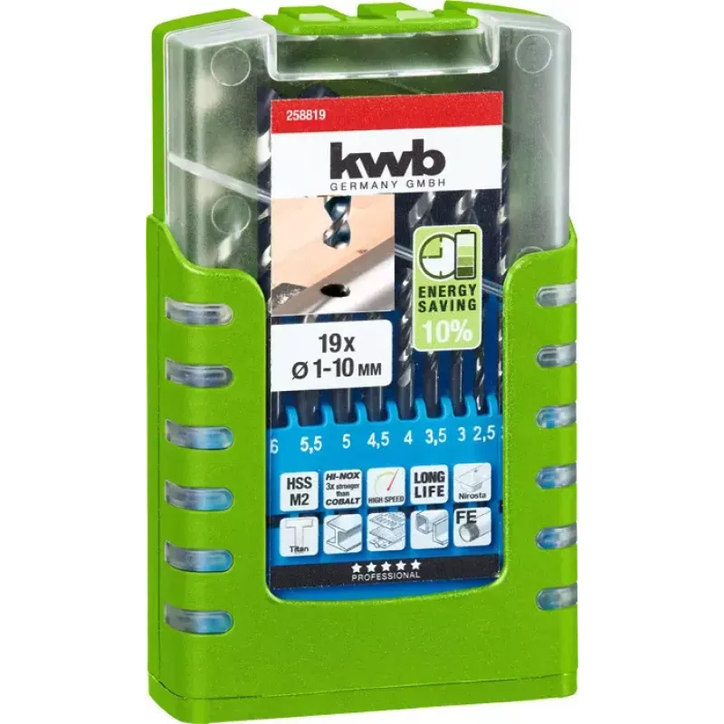 Puuriterade komplekt KWB 258819 19 tk paremale pöörlemine