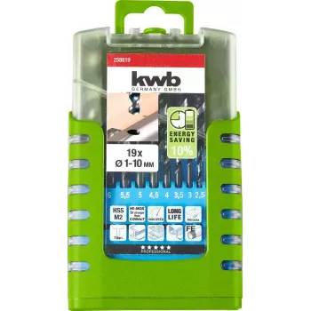 Puuriterade komplekt KWB 258819 19 tk paremale pöörlemine