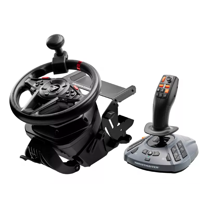Thrustmaster T128 SimTask Farming Pack Must rool + pedaalid + käiguvaheti PC, PlayStation 4, PlayStation 5