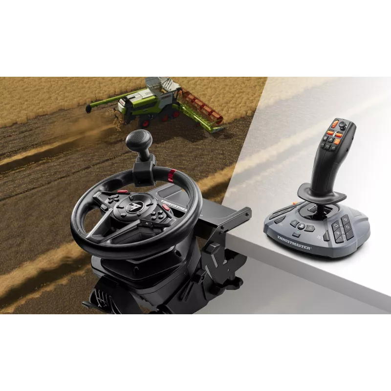 Thrustmaster T128 SimTask Farming Pack Must rool + pedaalid + käiguvaheti PC, PlayStation 4, PlayStation 5