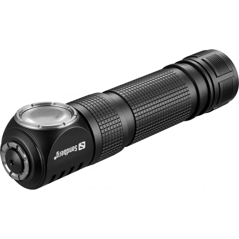 Sandberg Pealamp 1000 Pro, peapaelaga taskulamp, Must, Alumiinium, IP66, LED, 25 lm