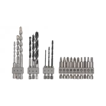 Puuriotsakute komplekt Bosch 2609256989, 19 tk — betoonile, metallile, puidule, roostevaba viimistlusega