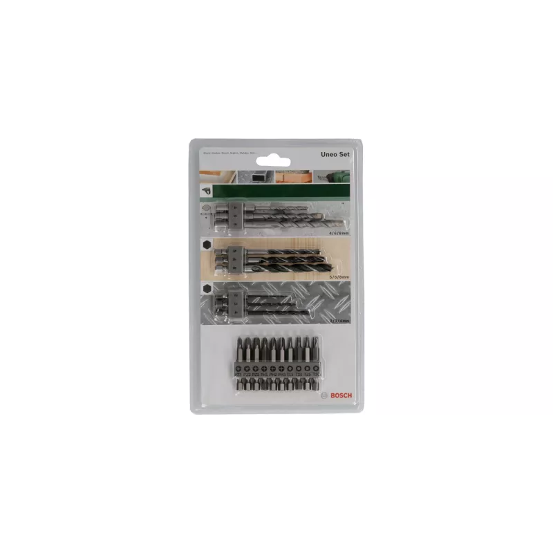 Puuriotsakute komplekt Bosch 2609256989, 19 tk — betoonile, metallile, puidule, roostevaba viimistlusega