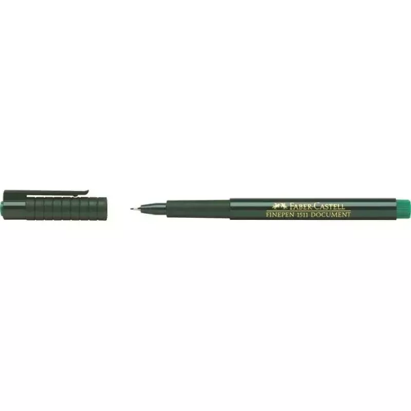 Peenikese otsaga pliiats Faber-Castell 151163 — roheline tint, must korpus, ümar kuju, 1 tk