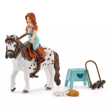schleich HORSE CLUB Mia ja Spotty, Hobune ratsanikuga, Hobused, 5 a, Mitmevärviline, Plast