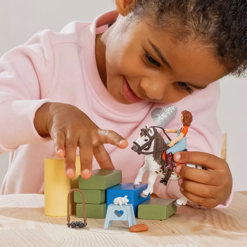 schleich HORSE CLUB Mia ja Spotty, Hobune ratsanikuga, Hobused, 5 a, Mitmevärviline, Plast
