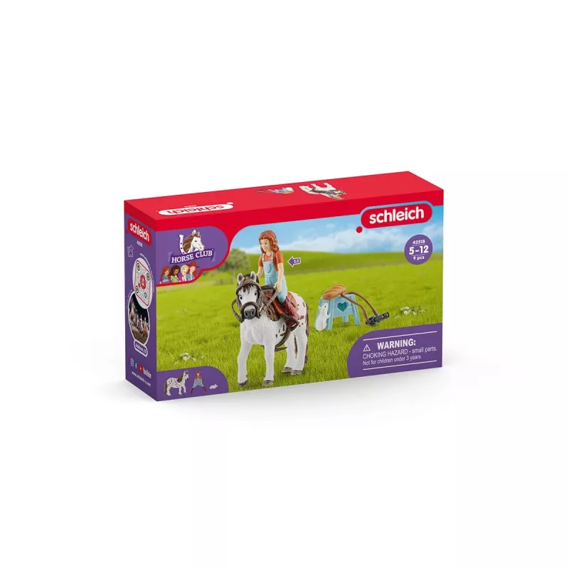 schleich HORSE CLUB Mia ja Spotty, Hobune ratsanikuga, Hobused, 5 a, Mitmevärviline, Plast