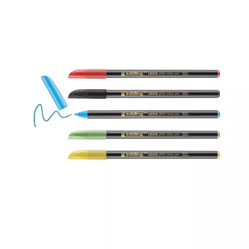 Felt Pen Edding 4-1200-5-3 Aqua Must Light roheline Red kollane Bullet Tip